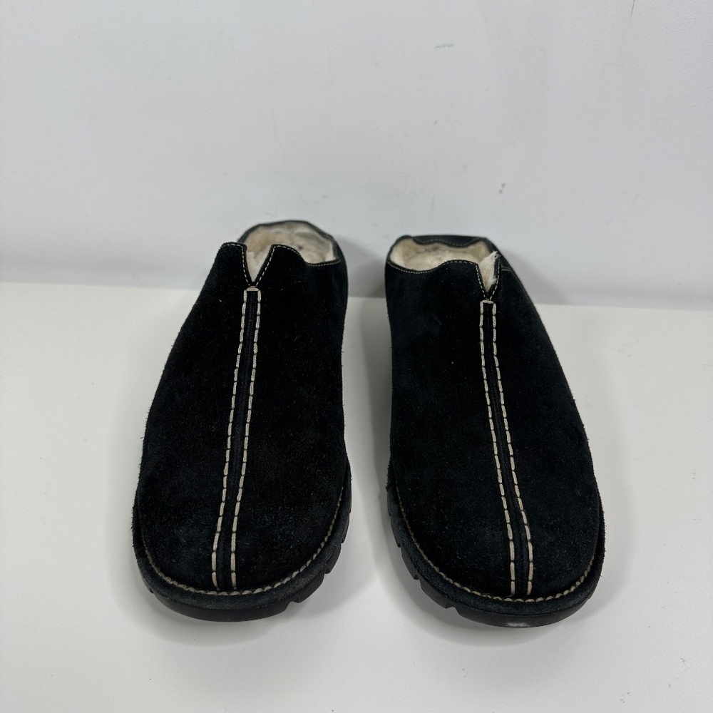 Cole Haan Women's Shoe Size 10B Suede Mule Clogs Faux Fur-Lined Black - Picture 5 of 14